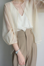 Sun Protection Sheer Organza Blouse
