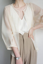 Sun Protection Sheer Organza Blouse