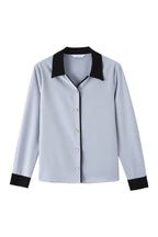 Skipper Collar Button Decor Elegant Blouse