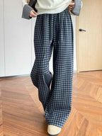Hailey Casual Plaid Straight Leg Pants