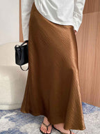 Aaliyah Daily Satin High-Waisted A-Line Skirt