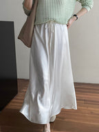Mary Elegant Solid Color Satin Skirt