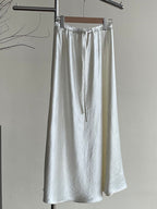 Mary Elegant Solid Color Satin Skirt