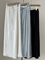 Mary Elegant Solid Color Satin Skirt