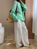 Kaitlyn Casual Pleated Elastic Waist Wide-Leg Pants
