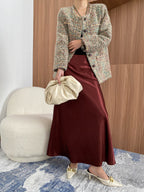 Aaliyah Daily Satin High-Waisted A-Line Skirt