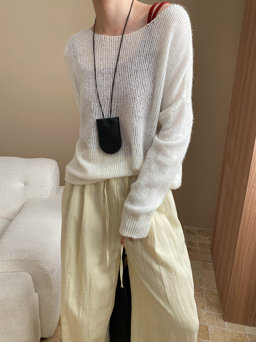 Kaitlyn Casual Pleated Elastic Waist Wide-Leg Pants