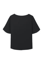 Round Neck Flare Sleeve Asymmetrical Blouse - 2 Colors Available